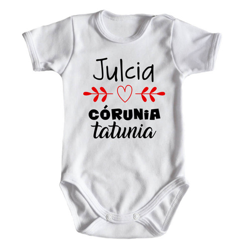 Body krótki rękaw "Córunia tatusia z imieniem" Moocha czarny