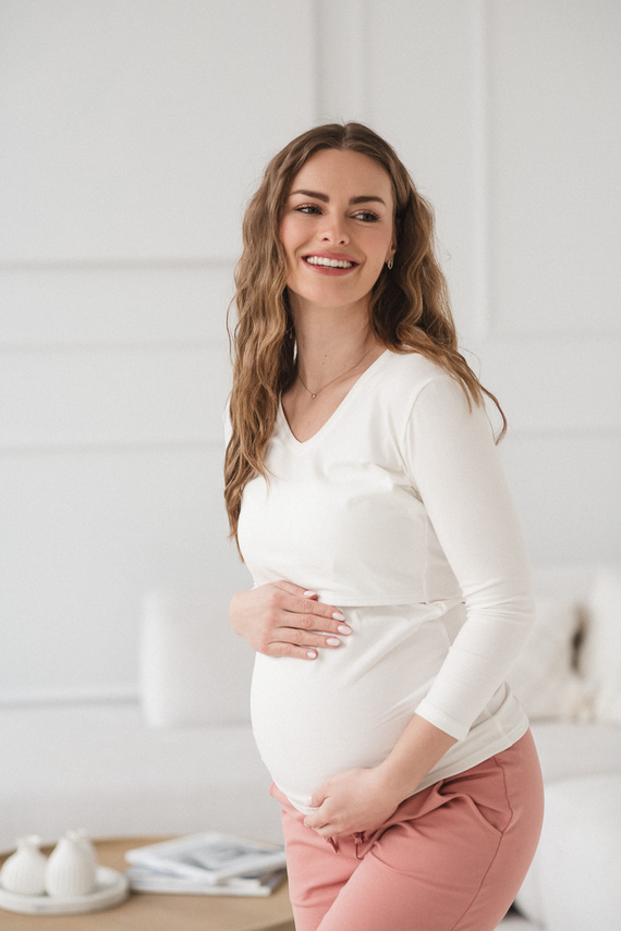 Milk Shirt Milk&Love bluzka ciążowa i do karmienia 7/8 biały 