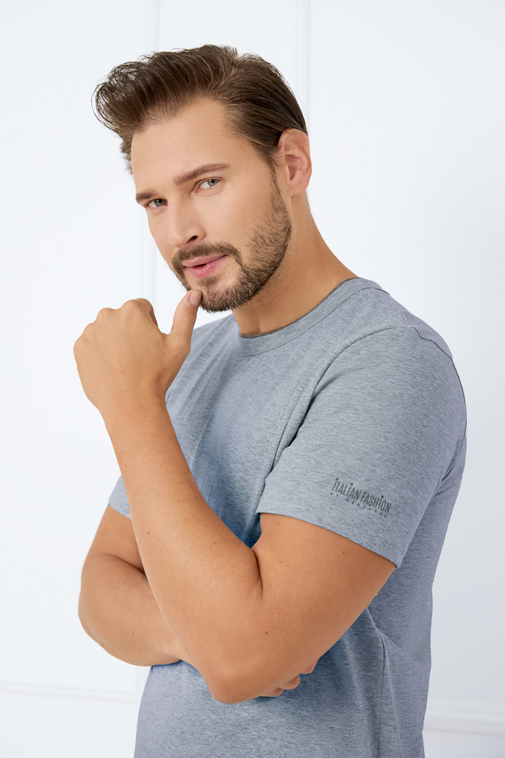 Krystian Piżama Męska krótki rękaw, spodenki Italian Fashion - melanż