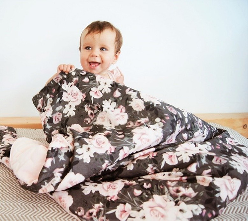 Kocyk Przedszkolaka/Średniaka Sawanna- Velvet Makaszka