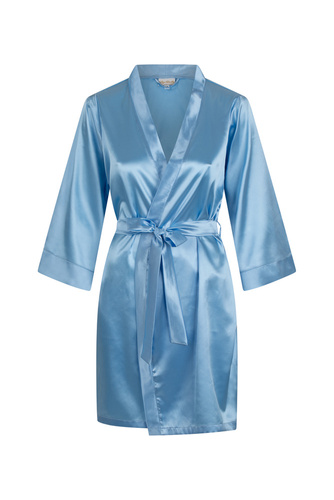 Vesna Szlafrok damski satynowy ByShelly - błękitny