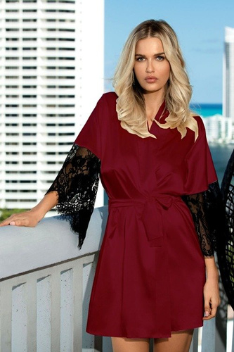 Dagmara Satynowy Szlafrok Damski DKaren - ecri