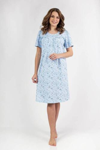 014 Koszula nocna  Regina -niebieski
