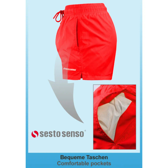 SZ2404 Szorty kąpielowe Sesto Senso czerwony
