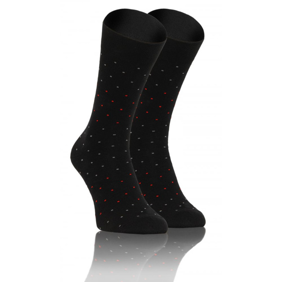 Classic Skarpety męskie garniturowe Sesto Senso wzór kropki czarny