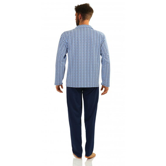 2210/16 Rozpinana Piżama Męska Sesto Senso - granatowy