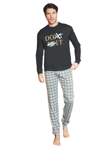 PG39170 Piżama Męska Nottingham czarny