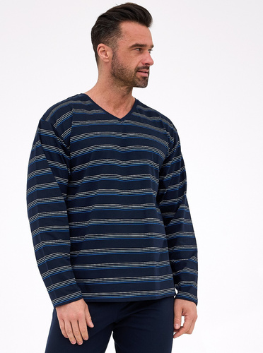 139/46 Męska piżama Cornette Various | Bawełna, długi rękaw, pakowana w pudełko