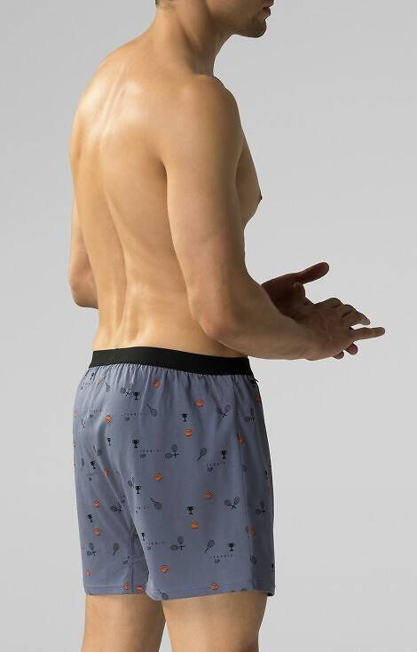 2MBX-052 Bokserki męskie Atlantic - czarny-niebieski