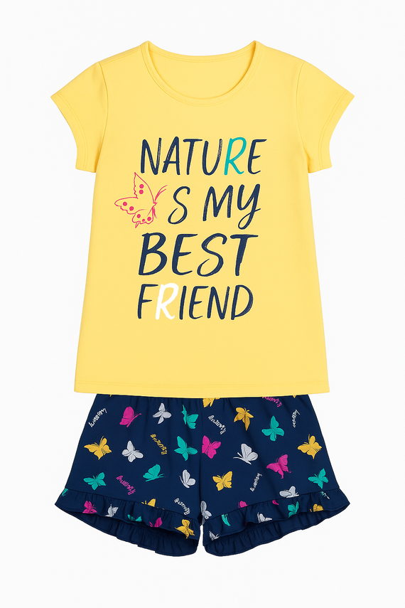 Mariposa Piżama dziewczęca Italian Fashion - żółty/granat