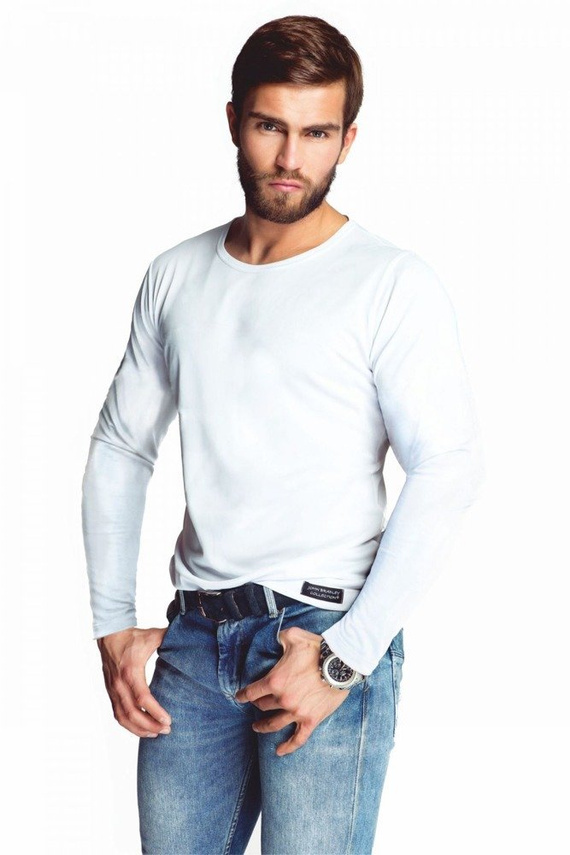 6133 Bluzka okrągły dekolt James Bradley biały