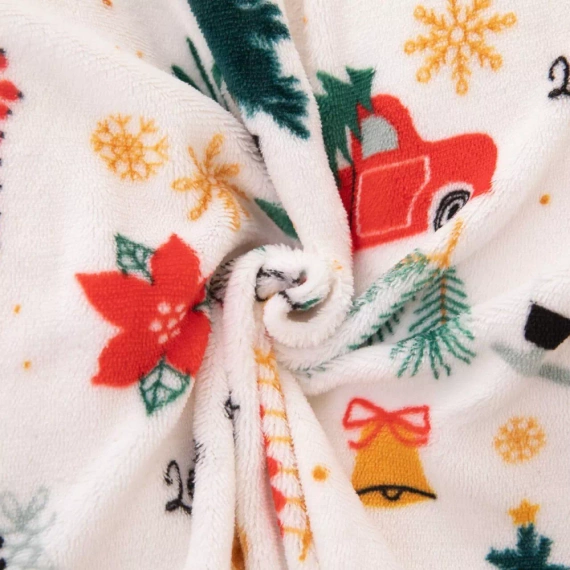 Merry Cozy Pościel świąteczna biały miś Spod Igły i Nitki– mikrofibra pluszowa 210 g/m²