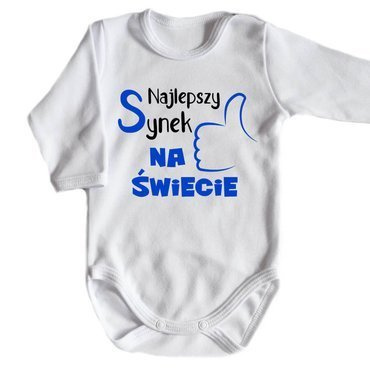 Body długi rękaw "Najlepszy SYNEK na świecie" Moocha biały