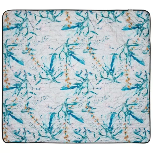 Kwiaty Koc piknikowy Eurofirany turkusowy