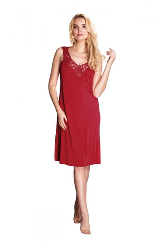 4114 Róża halka koszula nocna damska Mewa burgund