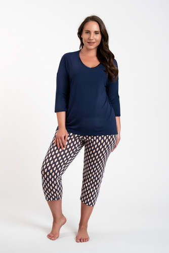 Milda Piżama Damska 3/4 rękaw, 3/4 spodnie Italian Fashion