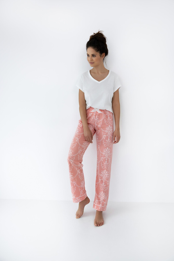 Kalina Piżama damska Sensis - ecru-łososiowy