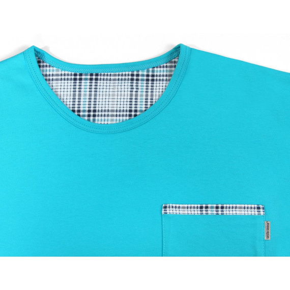 2379/27 Piżama Męska długi rękaw i spodnie Sesto Senso - turkusowy