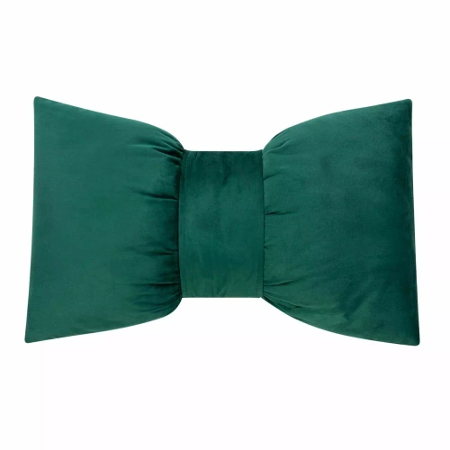 Poduszka świąteczna Kokarda 30x50 welurowa Spod Igły i Nitki zielony– dekoracja bożonarodzeniowa