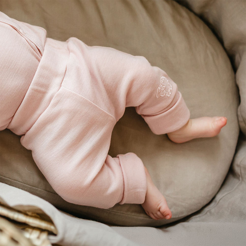 Legginsy dziecięce merino Eevi 100% wełna rosnące ciepłe- różowe