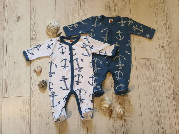 02223N "BLUE SEA" Pajacyk niemowlęcy Makoma niebieski