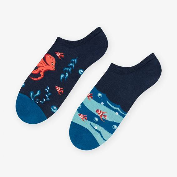 009 Skarpety Stopki Asymetryczne męskie More - 015 granatowy ciemny