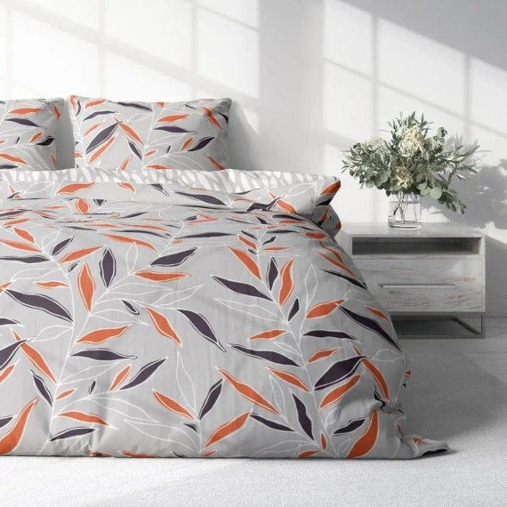 Harmony 15 Pościel z mikrofibry liście Faro szary 