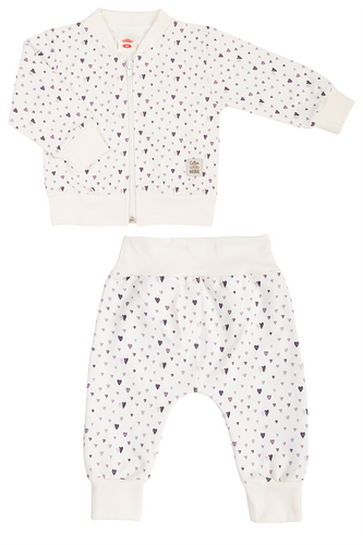 11250L "Hearts Lilac" Dres niemowlęcy Makoma