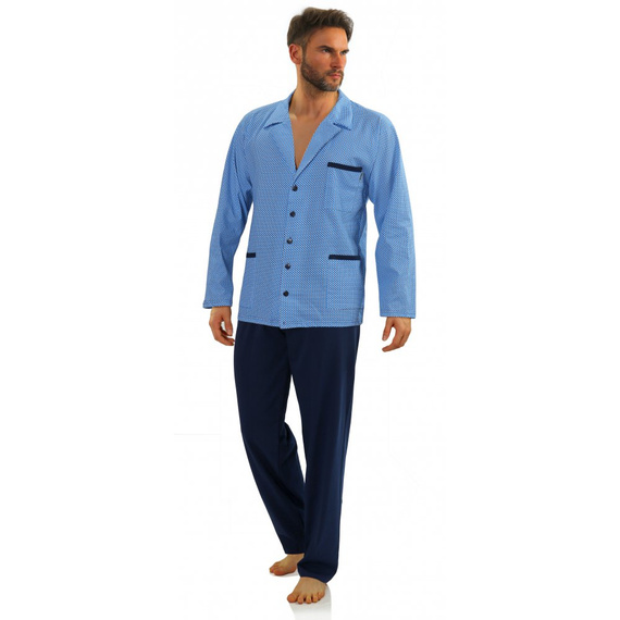 2210/15 Rozpinana Piżama Męska Sesto Senso - granatowy