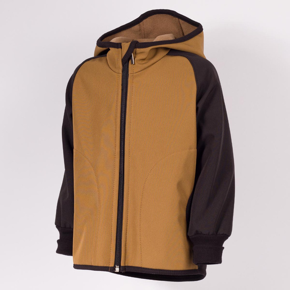 229020 Nicol Kurtka softshell chłopięca polar kaptur odblask- oliwkowa