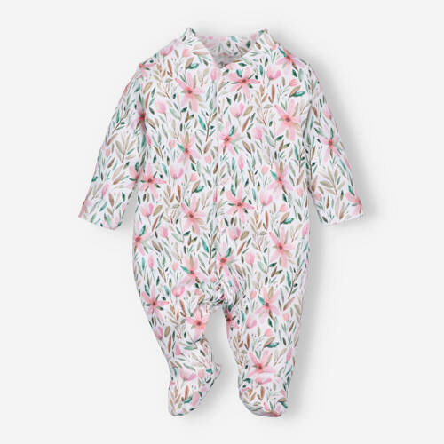 Pink Flowers Pajacyk z bawełny organicznej Nini