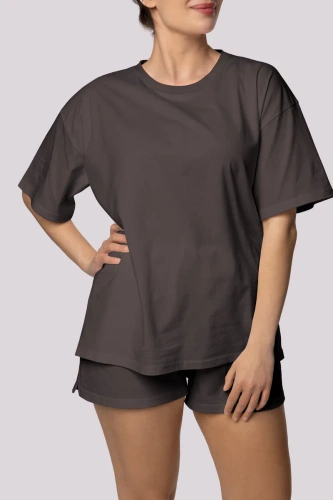 Bliss shortsleeve Piżama damska Mona grafitowy