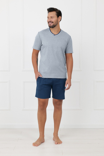 Piżama męska Devon Italian Fashion bawełniana krótki rękaw-melanż 