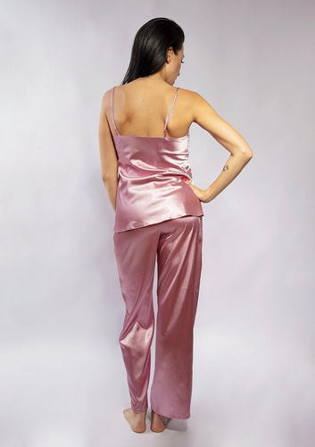 Melanie Komplet Damski Piżama DKaren - wrzos/biały