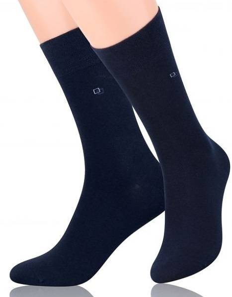 art.056 Skarpety męskie klasyczne garniturowe Steven granatowy kwadraty 057