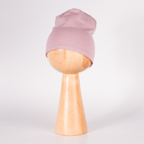 229100 Nicol Czapka Merino 100% wełna dziecięca dwuwarstwowa- pudrowy róż 