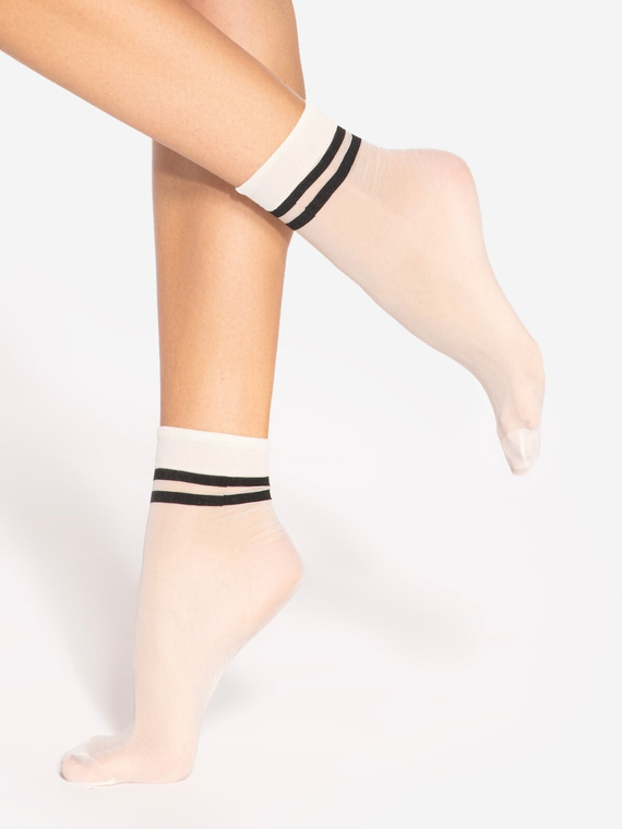 Spring Vibes wz.03 Skarpetki Damskie 15 den Gatta -biały-czarny