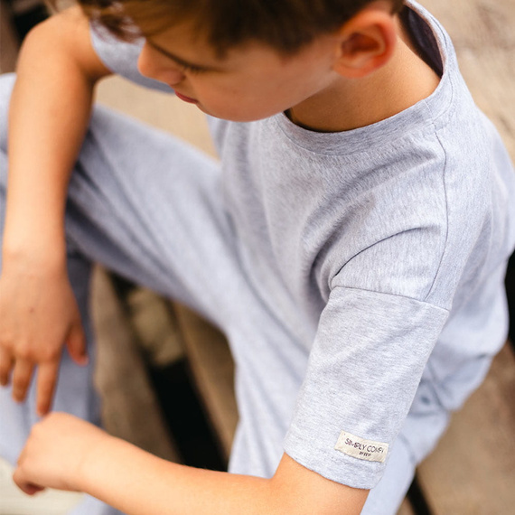 T-shirt dziecięcy oversize Eevi Simply Comfy 100% bawełna- szary