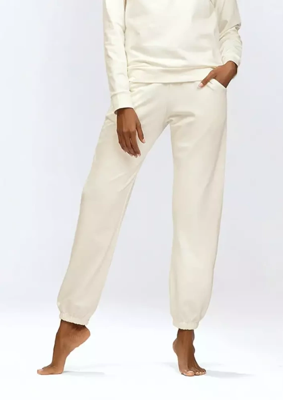 Wenezja spodnie dresowe Dkaren ecru