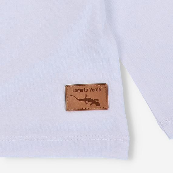 KAR-1010/BIA Bluzka chłopięca z długim rękawem Lagarto Verde biały 