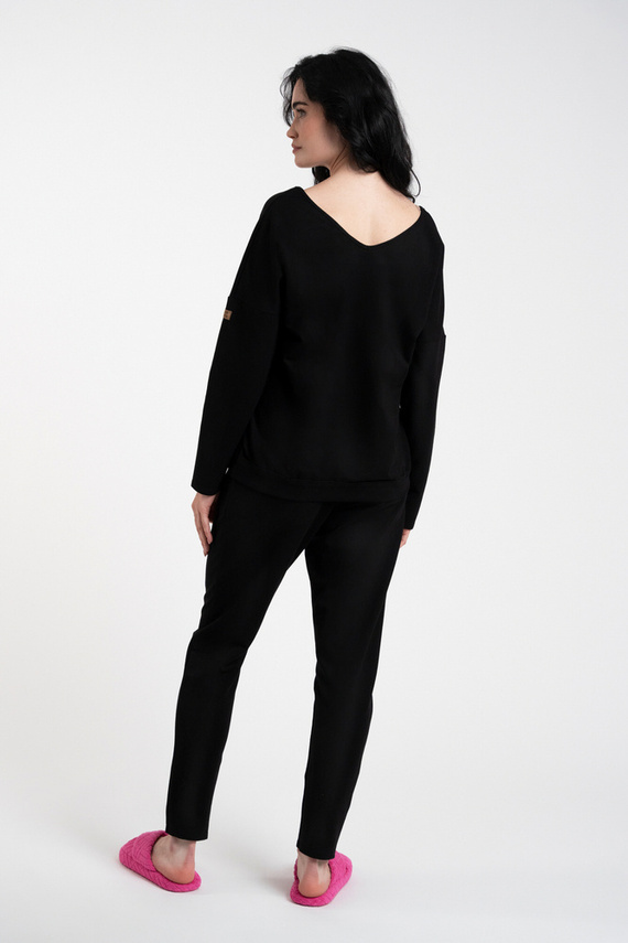 Karina Komplet Damski długi rękaw, spodnie Italian Fashion - czarny