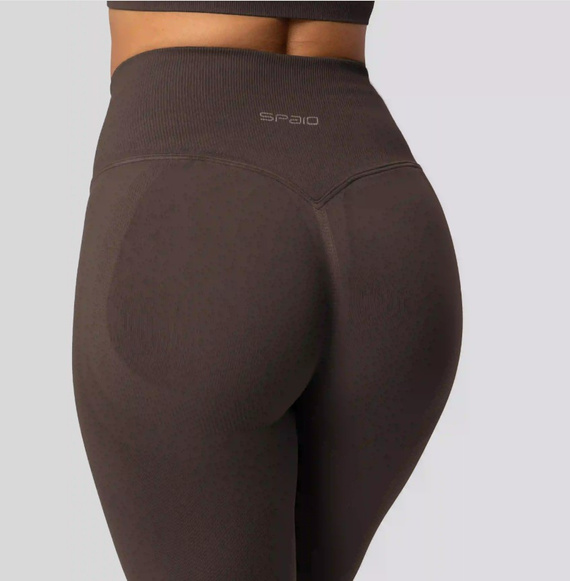 Legginsy push-up Spaio PRO modelujące kryjące wysoki stan chocolate