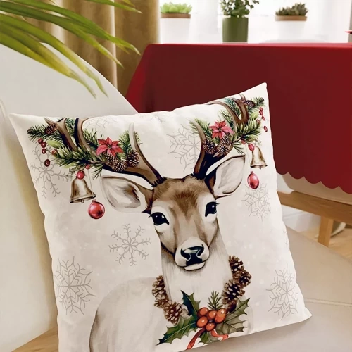 PBN288n Vintage jelonek Poszewka świąteczna Markizeta