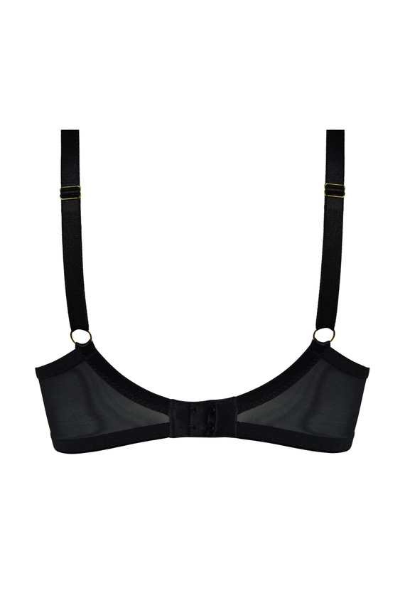 19252 Biustonosz Mediolano Spider Soft – Zmysłowy, Czarna Koronka | Dekoracyjne Paseczki Tworzące Pajęczynę | Idealny dla Dużego Biustu