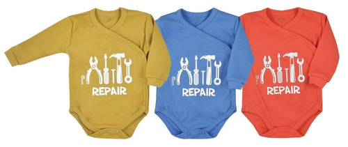 Body rozpinane "NARZĘDZIA" Koala- pomarańczowe