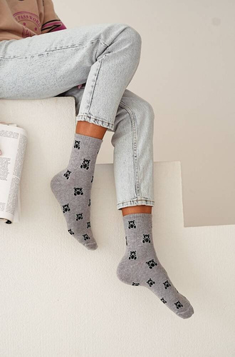 0200-118 Małe Misie Skarpety damskie Milena - melanż