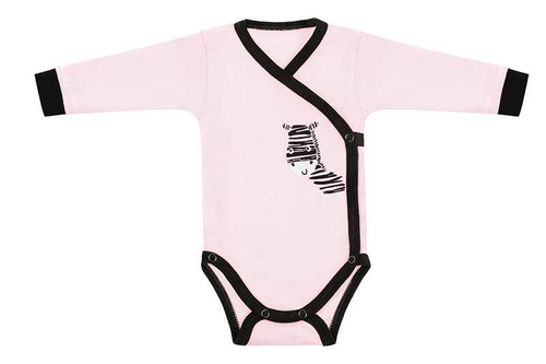 Komplet Body długi rękaw + Półśpioch "Zebra" Terjan - różowy