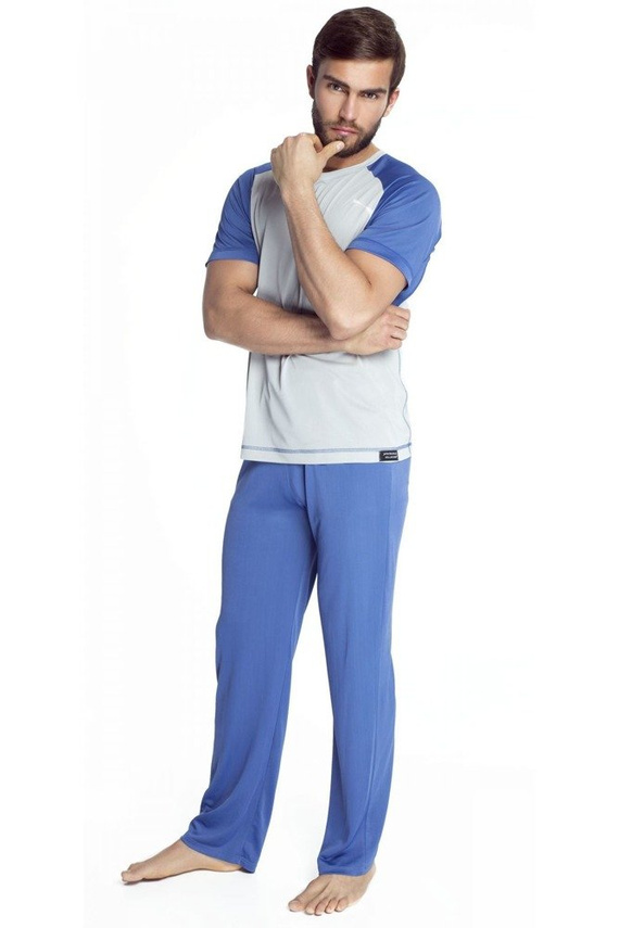 6086 Vistex piżama męska James Bradley szary/jeans