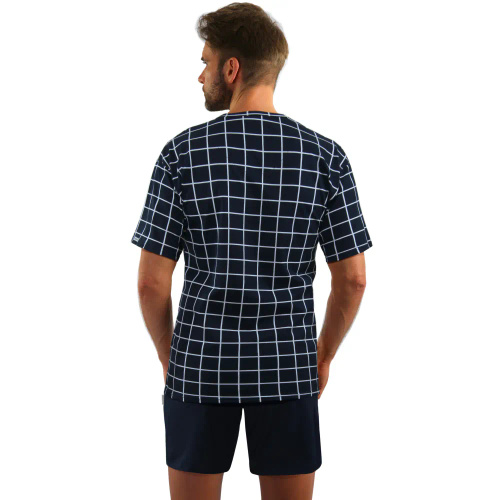 2485/02 Piżama Męska krótki rękaw, spodenki Sesto Senso granatowy