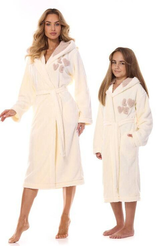 2410 LV Szlafrok Damski długi L&L - ecru